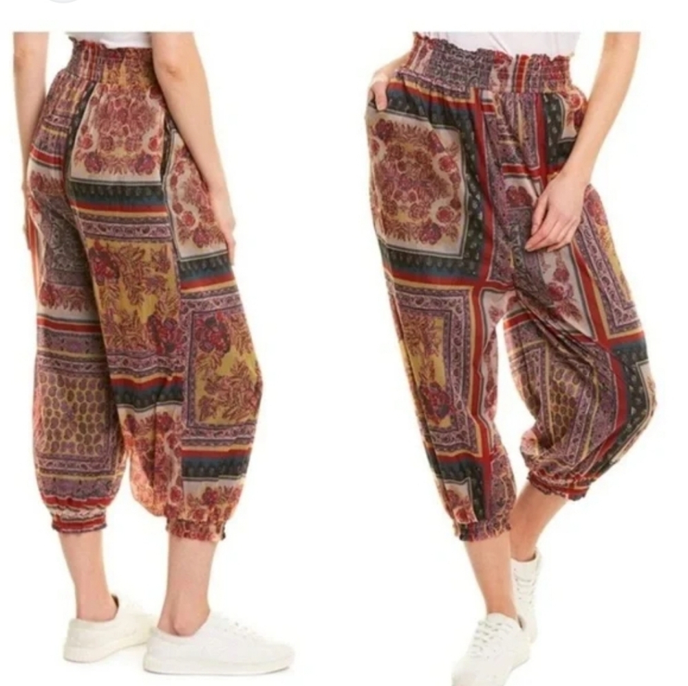 SOLD-FREE PPeople Movement Marfa Nights Trouser Pants Printed High Waisted BNWOT